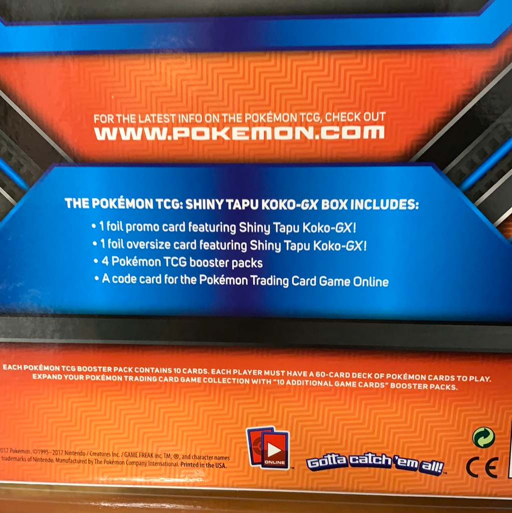 Pokemon TCG: Shiny Tapu Koko Premium GX Box Featuring A Special Oversized  Shiny Tapu Koko-GX Card