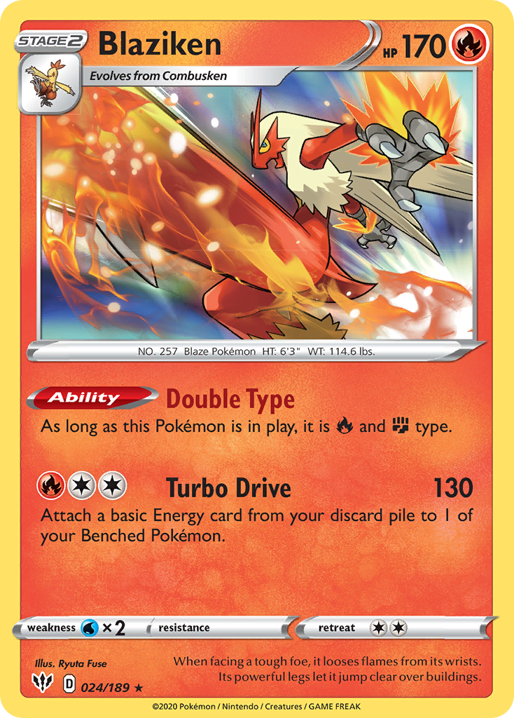 Blaziken (024/189) [Sword & Shield: Darkness Ablaze] | Infinity Cards & Collectibles