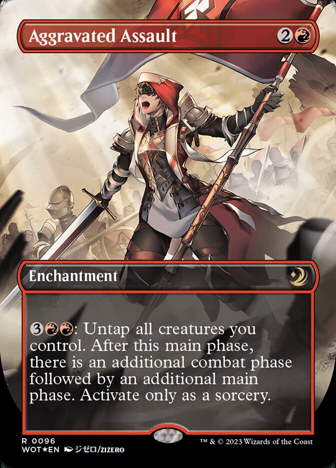 Aggravated Assault (Anime Borderless) (Confetti Foil) [Wilds of Eldraine: Enchanting Tales] | Infinity Cards & Collectibles