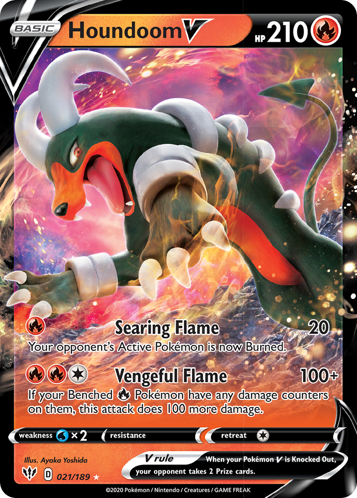 Houndoom V (021/189) [Sword & Shield: Darkness Ablaze] | Infinity Cards & Collectibles