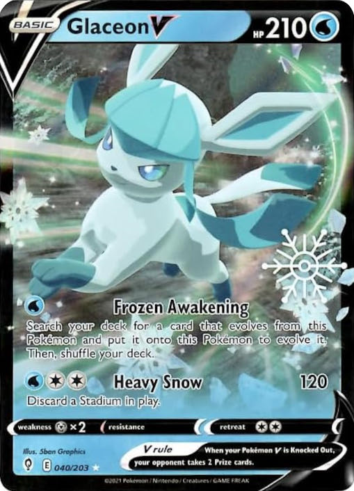Glaceon V (040/203) (Holiday Calendar) [Sword & Shield: Evolving Skies] | Infinity Cards & Collectibles