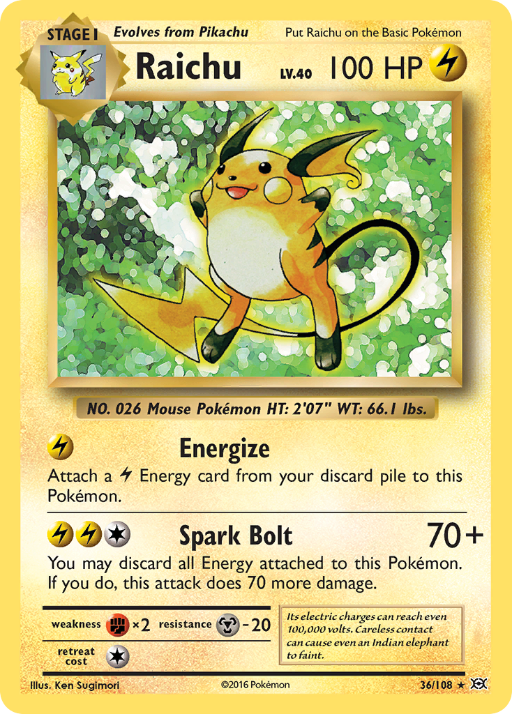Raichu (36/108) [XY: Evolutions] | Infinity Cards & Collectibles