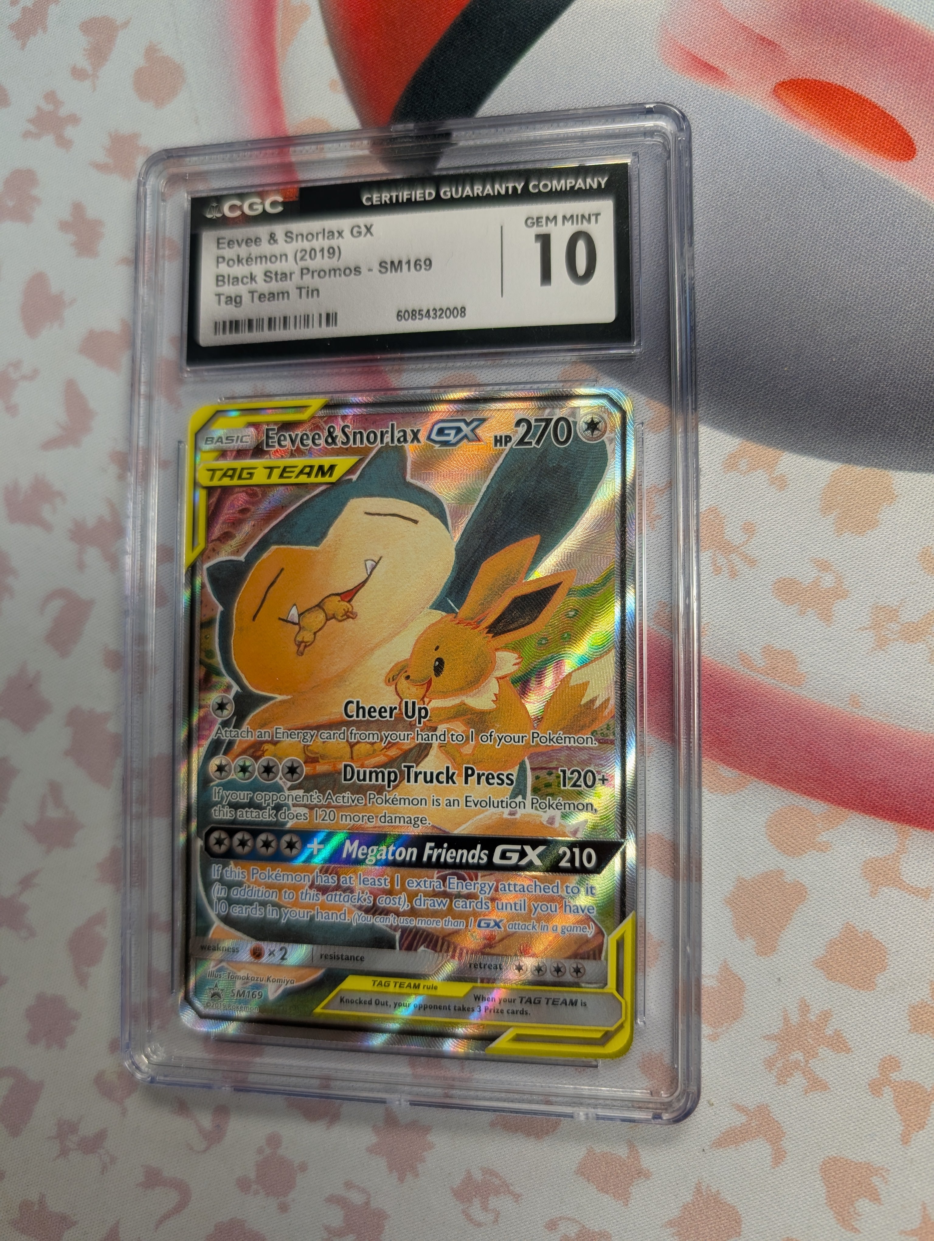 Eevee & Snorlax GX (SM169) [Sun & Moon: Black Star Promos] - CGC Gem Mint 10 | Infinity Cards & Collectibles