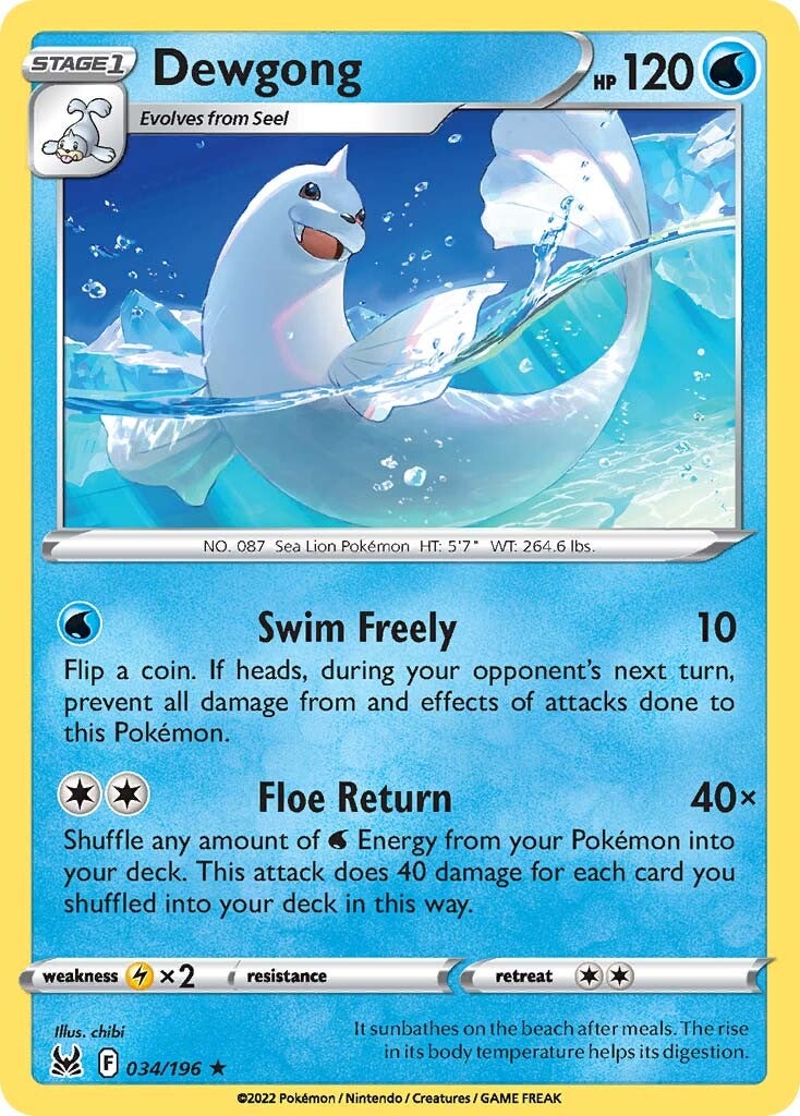Dewgong (034/196) [Sword & Shield: Lost Origin] | Infinity Cards & Collectibles