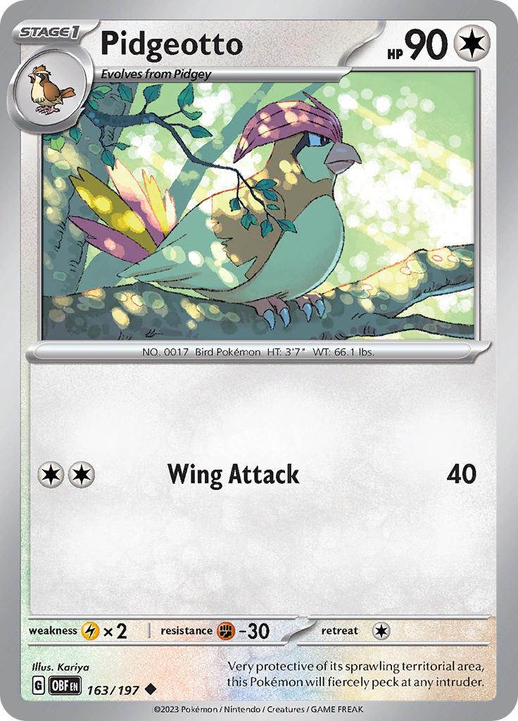 Pidgeotto (163/197) [Scarlet & Violet: Obsidian Flames] | Infinity Cards & Collectibles