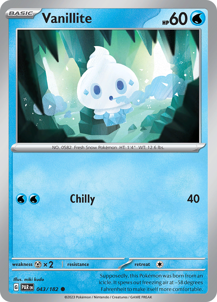 Vanillite (043/182) [Scarlet & Violet: Paradox Rift] | Infinity Cards & Collectibles