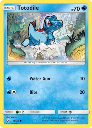 Totodile 018/73  - Reverse Holofoil Shining Legends - Common