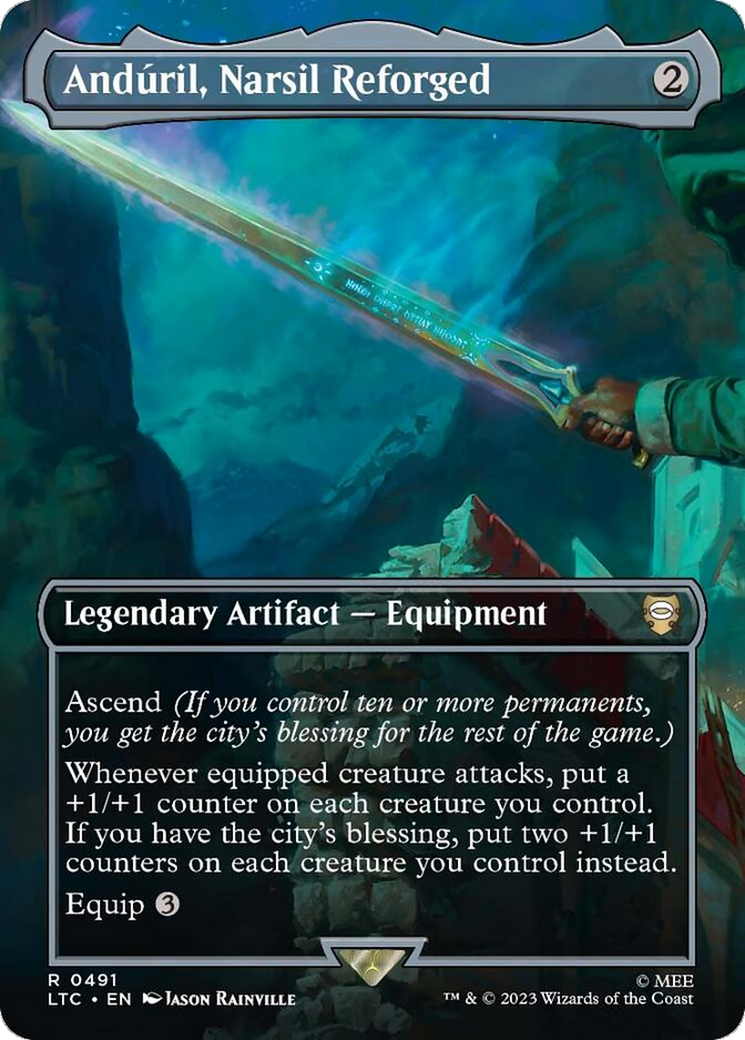Anduril, Narsil Reforged (Borderless) [The Lord of the Rings: Tales of Middle-Earth Commander] | Infinity Cards & Collectibles