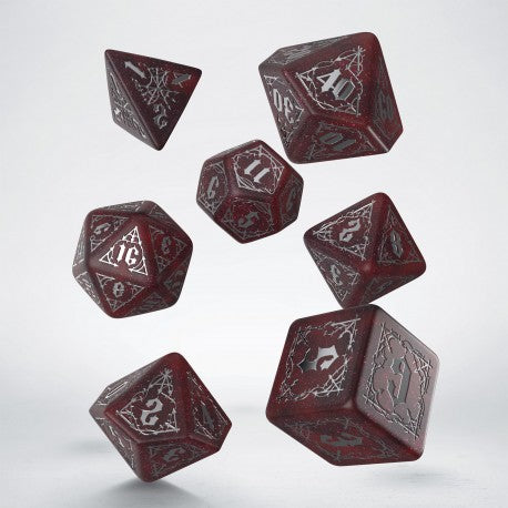 Bloodsucker Shimmering Red & Silver Dice Set