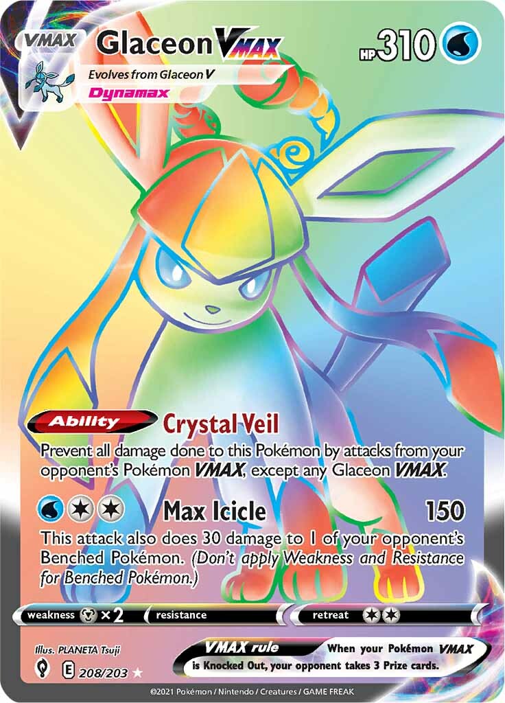 Glaceon VMAX (208/203) [Sword & Shield: Evolving Skies] | Infinity Cards & Collectibles