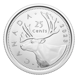 2023 Canadian 25-Cent Caribou/King Charles III Quarter Coin