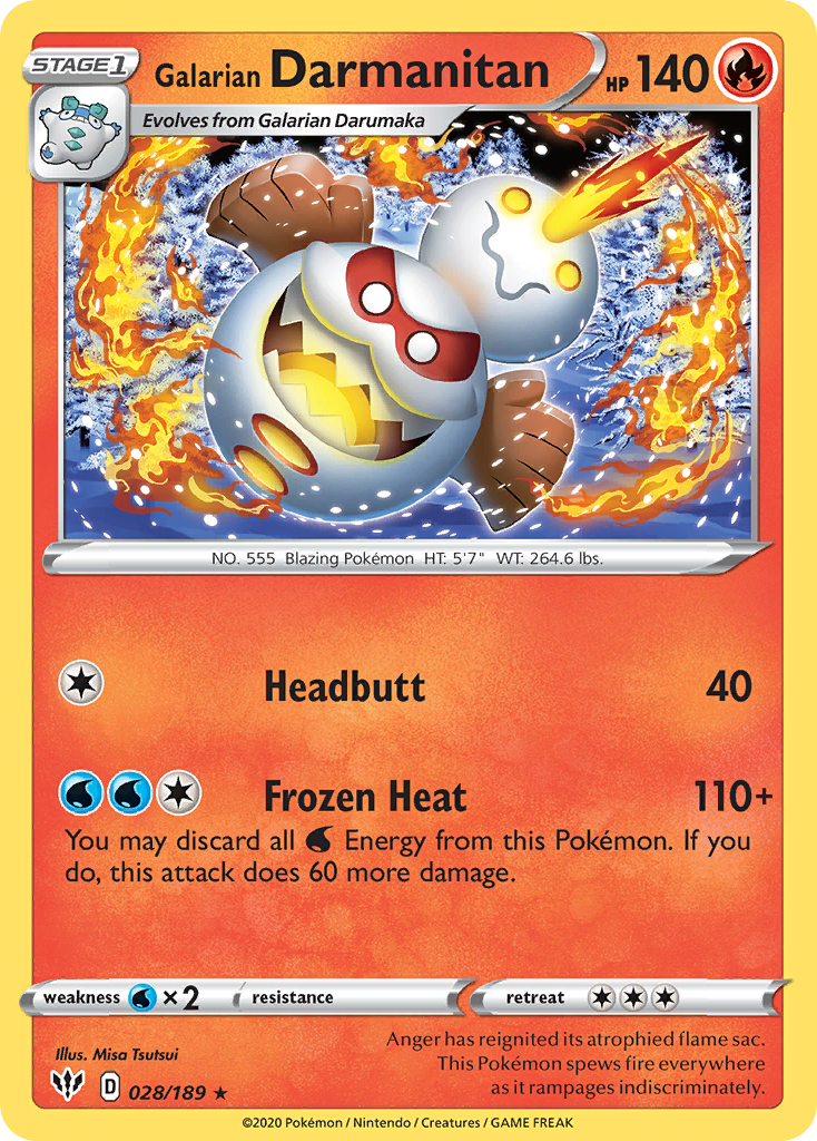 Galarian Darmanitan (028/189) [Sword & Shield: Darkness Ablaze] | Infinity Cards & Collectibles