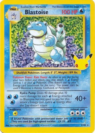 Blastoise (2/102) [Celebrations: 25th Anniversary - Classic Collection] TAG 9