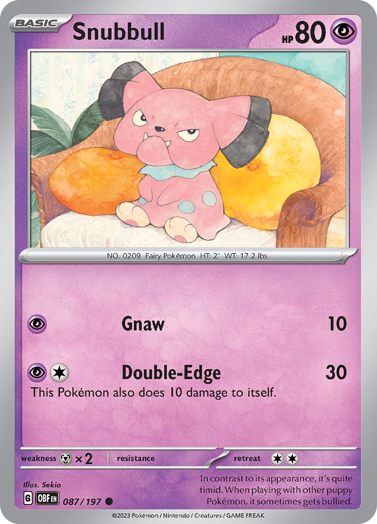 Snubbull (087/197) [Scarlet & Violet: Obsidian Flames] | Infinity Cards & Collectibles