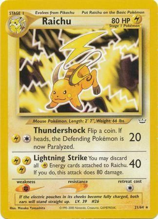 Raichu (21/64) [Neo Revelation Unlimited] | Infinity Cards & Collectibles