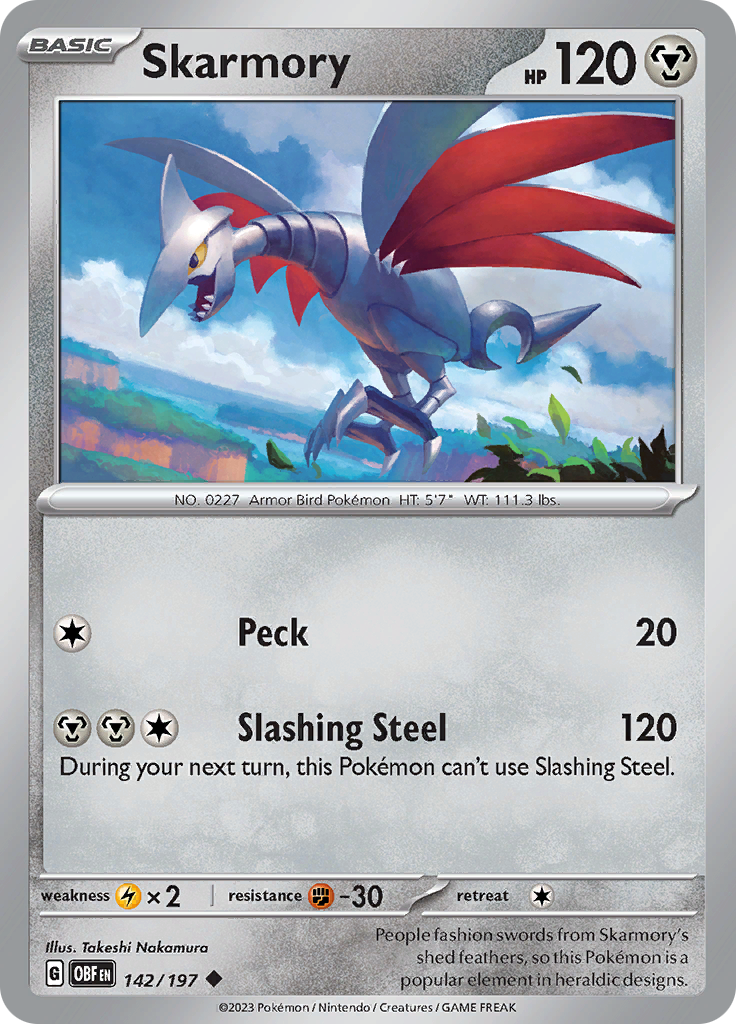 Skarmory (142/197) [Scarlet & Violet: Obsidian Flames] | Infinity Cards & Collectibles