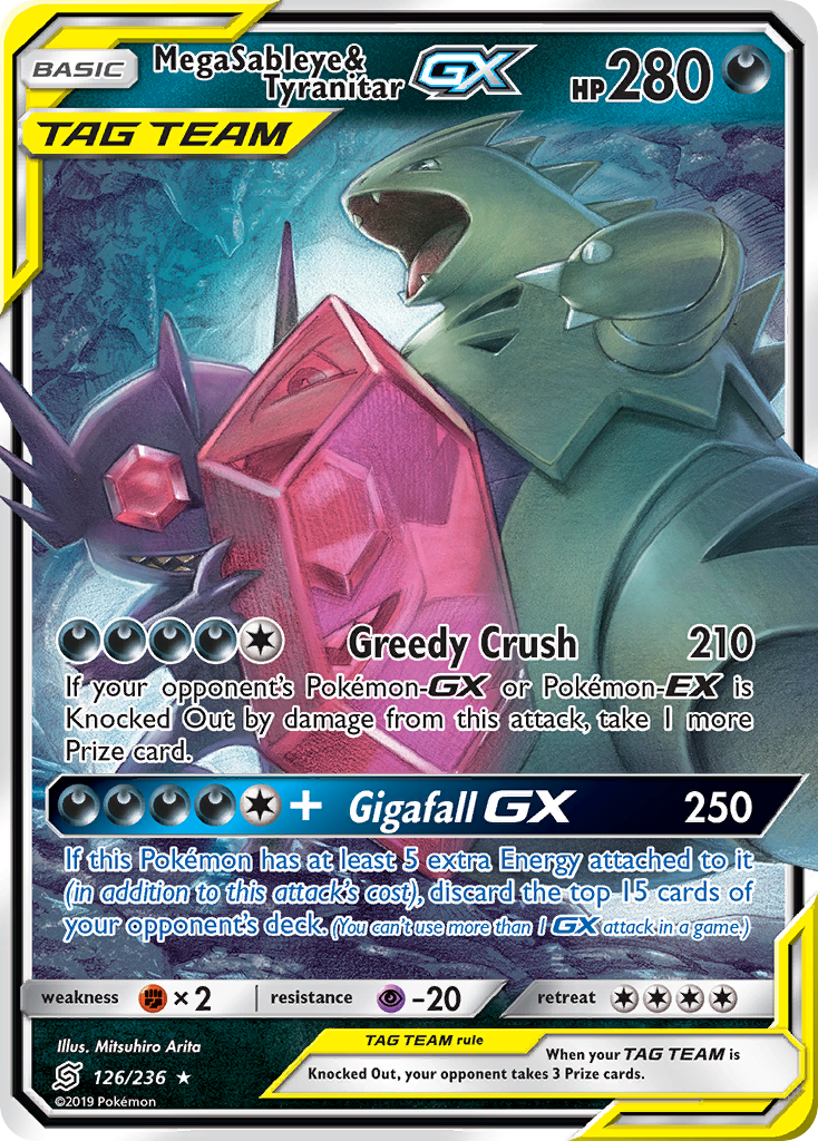 Mega Sableye & Tyranitar GX (126/236) [Sun & Moon: Unified Minds] | Infinity Cards & Collectibles