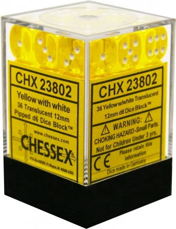 Chessex Dice Set - 36D6 - Translucent Coloured Dice