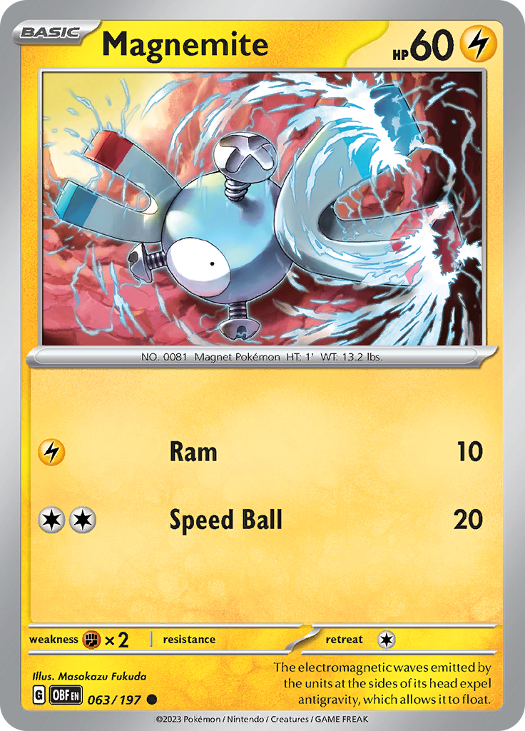 Magnemite (063/197) [Scarlet & Violet: Obsidian Flames] | Infinity Cards & Collectibles