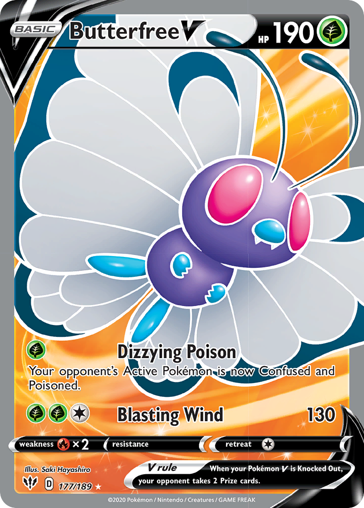 Butterfree V (177/189) [Sword & Shield: Darkness Ablaze] | Infinity Cards & Collectibles