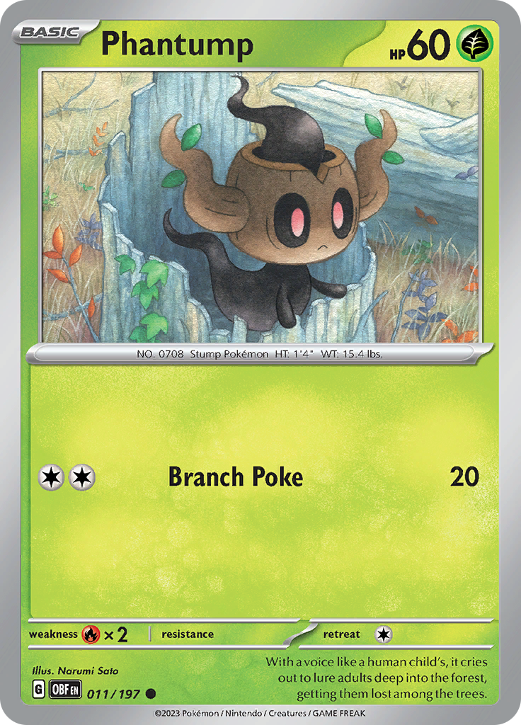 Phantump (011/197) [Scarlet & Violet: Obsidian Flames] | Infinity Cards & Collectibles
