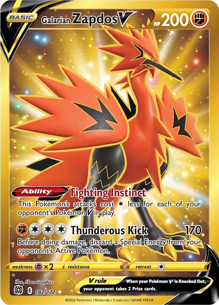 Galarian Zapdos V (182/172) [Sword & Shield: Brilliant Stars] | Infinity Cards & Collectibles