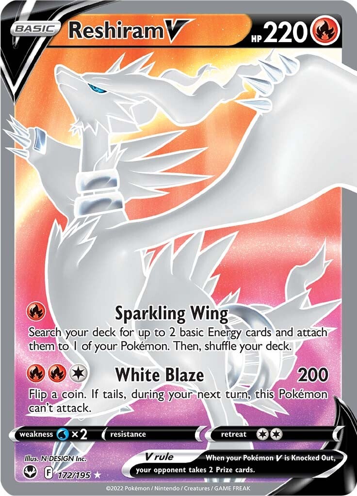 Reshiram V (172/195) [Sword & Shield: Silver Tempest] | Infinity Cards & Collectibles