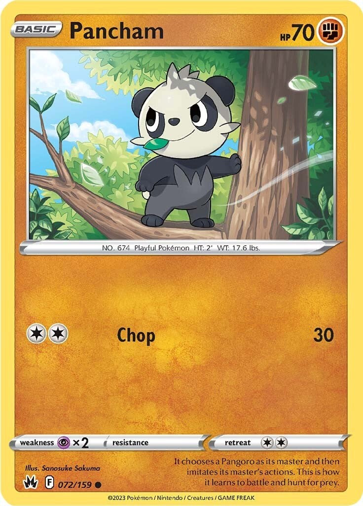 Pancham (072/159) [Sword & Shield: Crown Zenith] | Infinity Cards & Collectibles