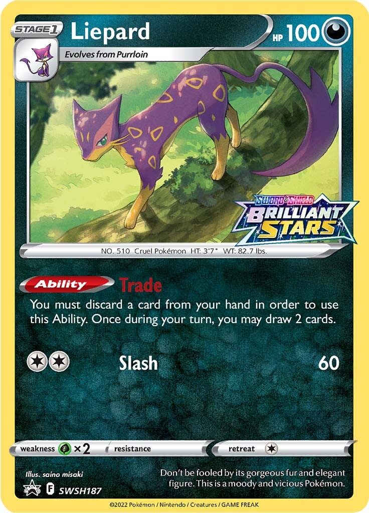 Liepard (SWSH187) (Prerelease Promo) [Sword & Shield: Black Star Promos] | Infinity Cards & Collectibles