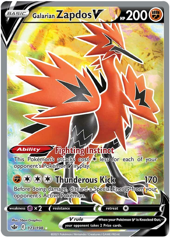 Galarian Zapdos V (173/198) [Sword & Shield: Chilling Reign] | Infinity Cards & Collectibles