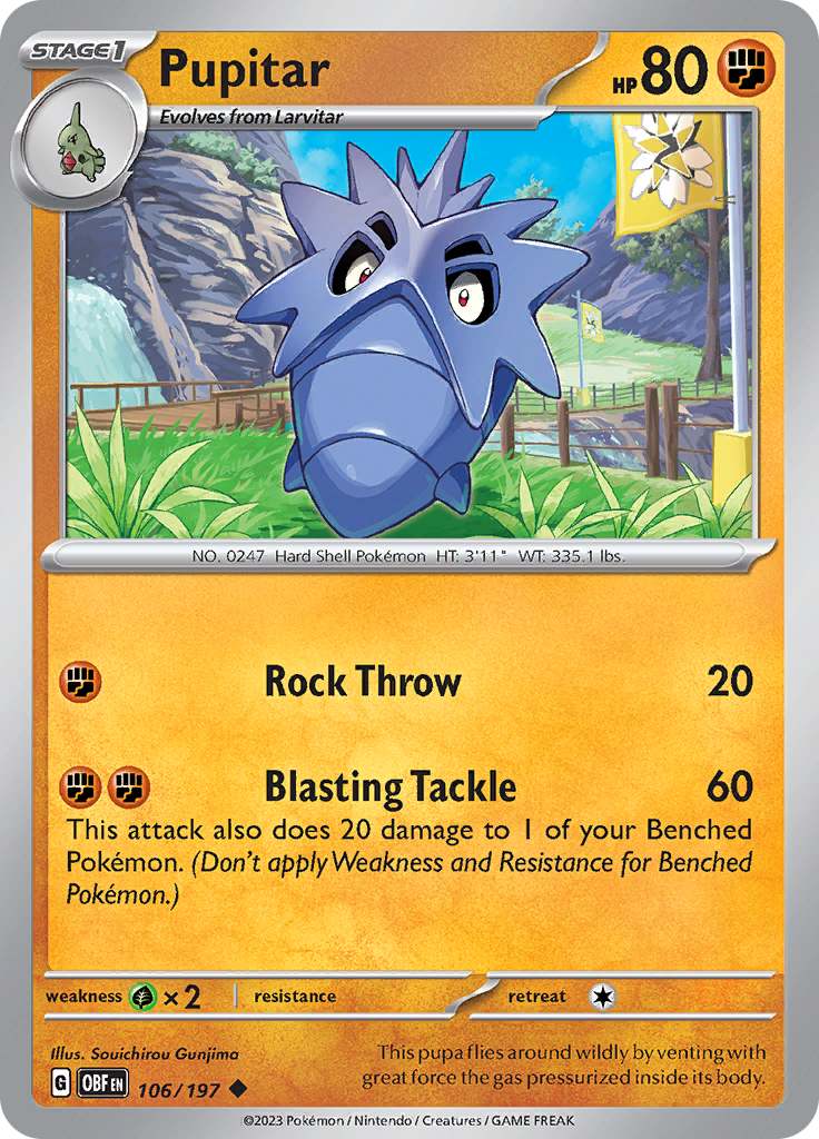 Pupitar (106/197) [Scarlet & Violet: Obsidian Flames] | Infinity Cards & Collectibles