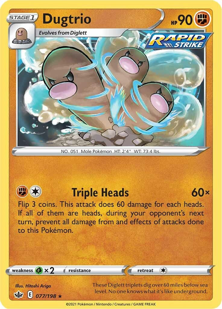 Dugtrio (077/198) [Sword & Shield: Chilling Reign] | Infinity Cards & Collectibles