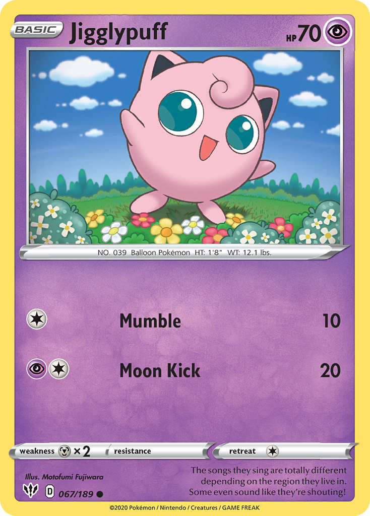 Jigglypuff (067/189) [Sword & Shield: Darkness Ablaze] | Infinity Cards & Collectibles