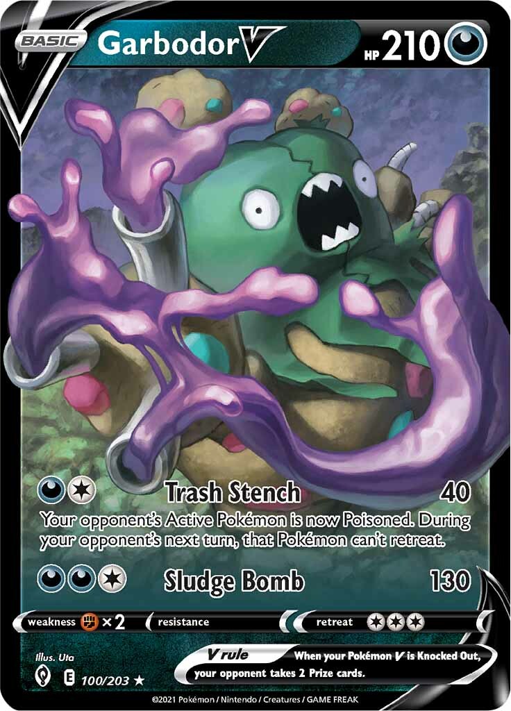 Garbodor V (100/203) [Sword & Shield: Evolving Skies] | Infinity Cards & Collectibles