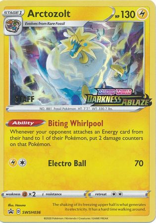 Arctozolt (SWSH036) (Staff Prerelease Promo) [Sword & Shield: Black Star Promos] | Infinity Cards & Collectibles