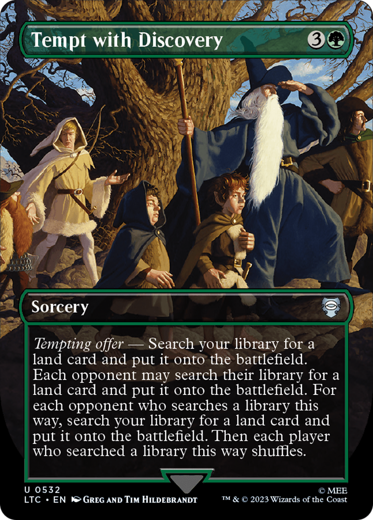 Tempt with Discovery (Borderless) [The Lord of the Rings: Tales of Middle-Earth Commander] | Infinity Cards & Collectibles