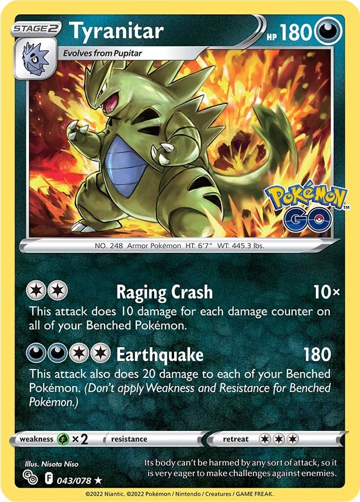 Tyranitar (043/078) [Pokémon GO] | Infinity Cards & Collectibles