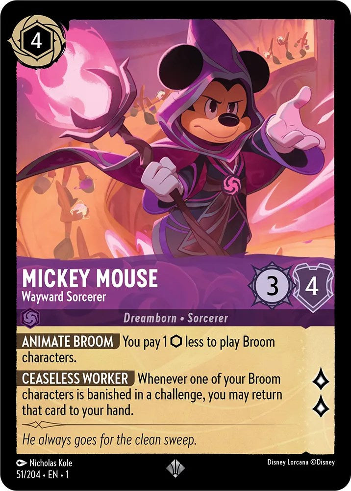 Mickey Mouse - Wayward Sorcerer (51/204) [The First Chapter] | Infinity Cards & Collectibles