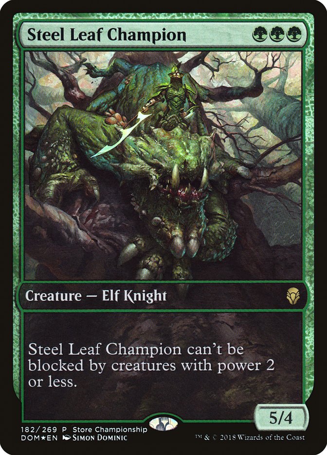 Steel Leaf Champion (Store Championship) (Full Art) [Dominaria Promos] | Infinity Cards & Collectibles