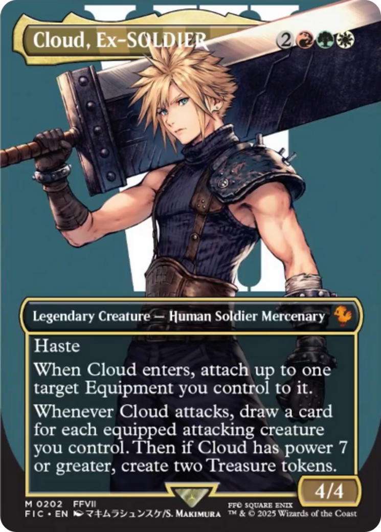 Cloud, Ex-SOLDIER (Borderless) [FINAL FANTASY Commander] | Infinity Cards & Collectibles