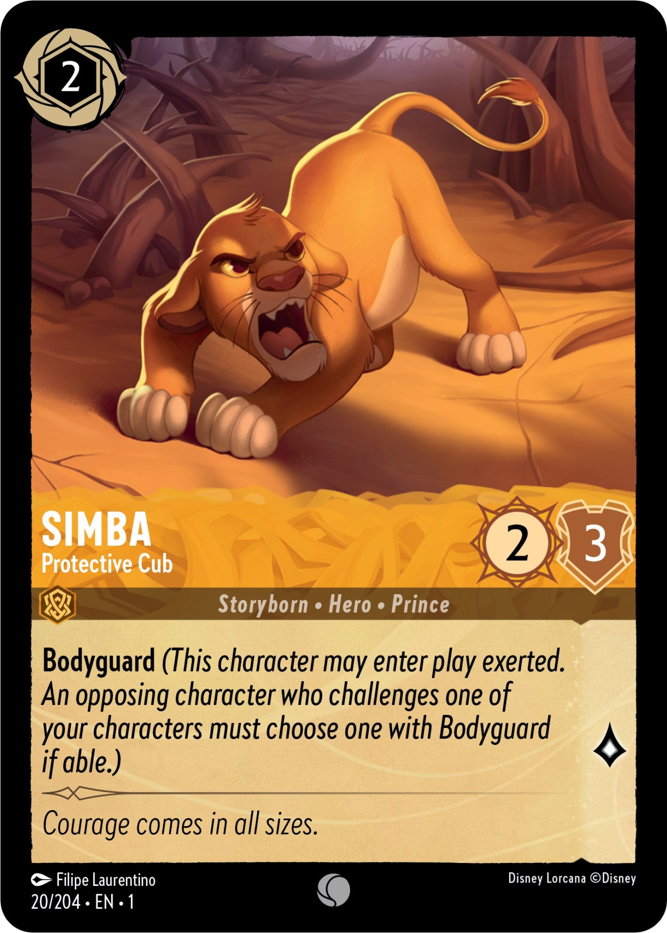 Simba - Protective Cub (20/204) [The First Chapter] | Infinity Cards & Collectibles