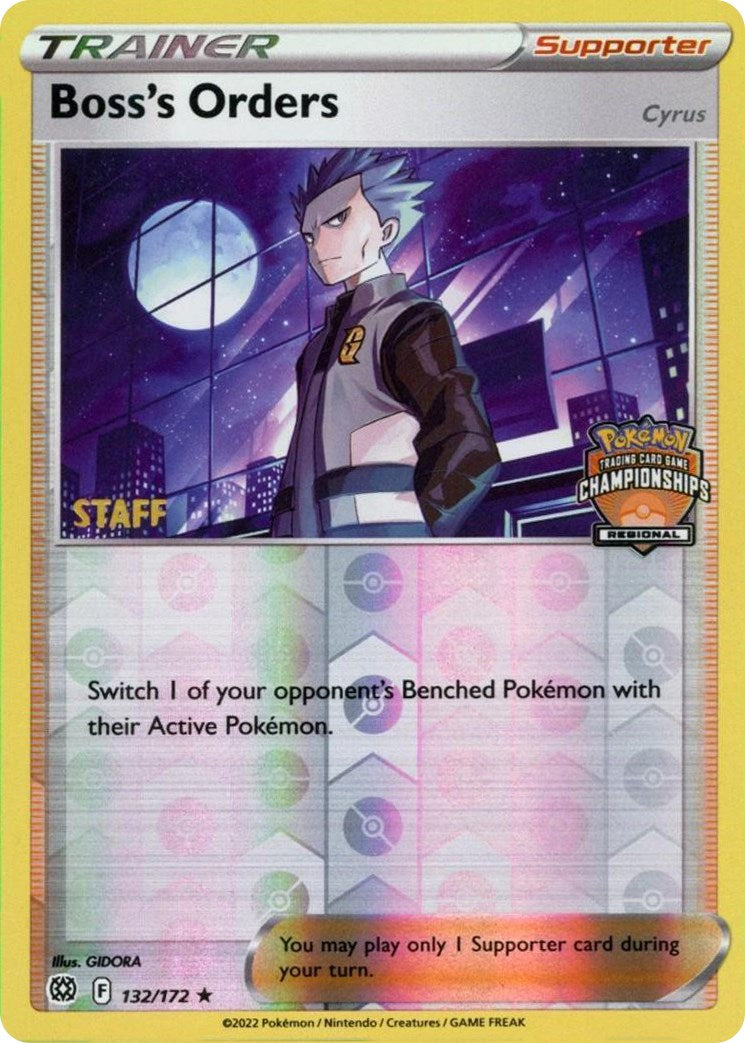 Boss's Orders (132/172) (Regional Championship Promo) (Staff) [Sword & Shield: Brilliant Stars] | Infinity Cards & Collectibles