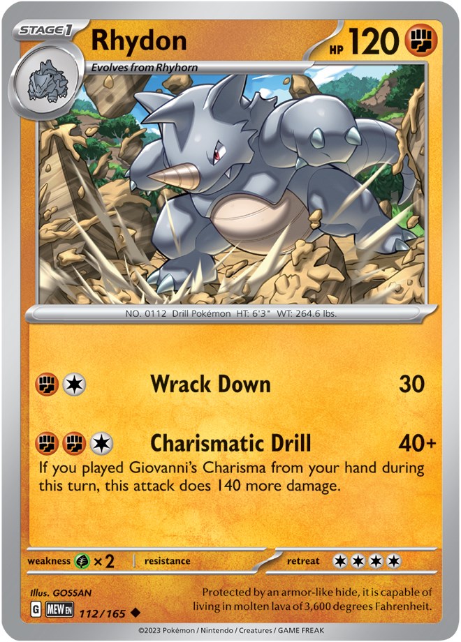 Rhydon (112/165) [Scarlet & Violet 151] | Infinity Cards & Collectibles