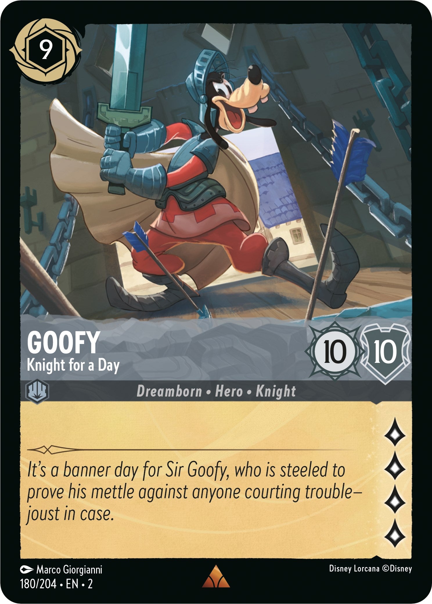 Goofy - Knight for a Day (180/204) [Rise of the Floodborn] | Infinity Cards & Collectibles