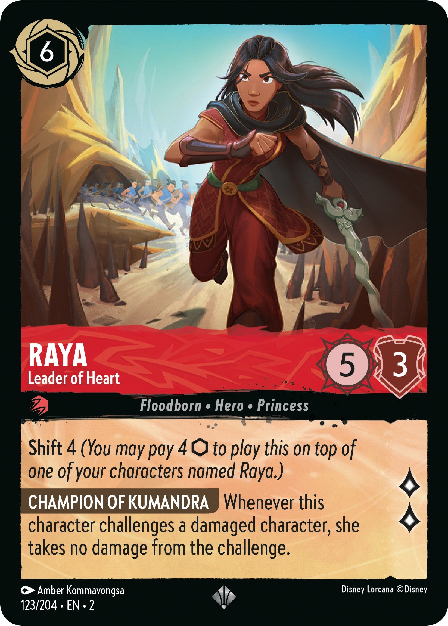 Raya - Leader of Heart (123/204) [Rise of the Floodborn] | Infinity Cards & Collectibles