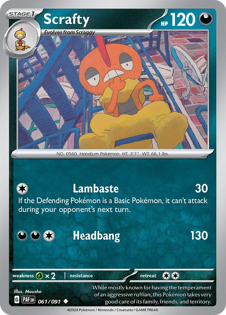 Scrafty (061/091) [Scarlet & Violet: Paldean Fates] | Infinity Cards & Collectibles