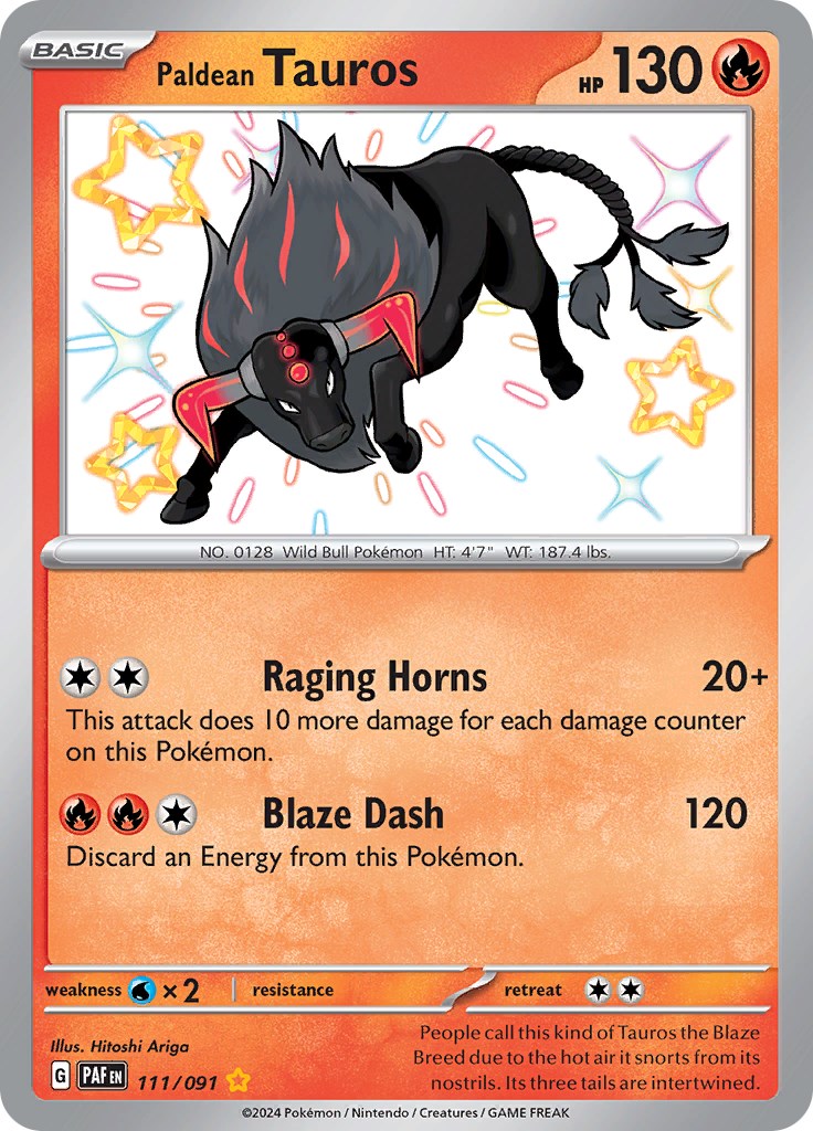 Paldean Tauros (111/091) [Scarlet & Violet: Paldean Fates] | Infinity Cards & Collectibles