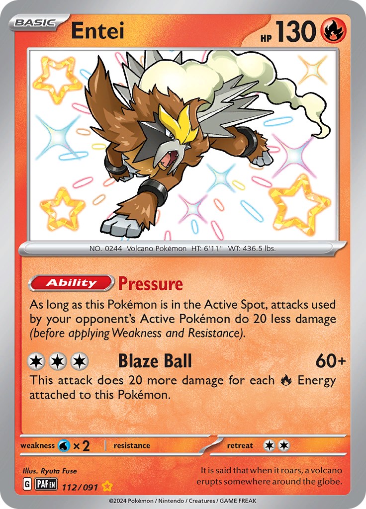 Entei (112/091) [Scarlet & Violet: Paldean Fates] | Infinity Cards & Collectibles