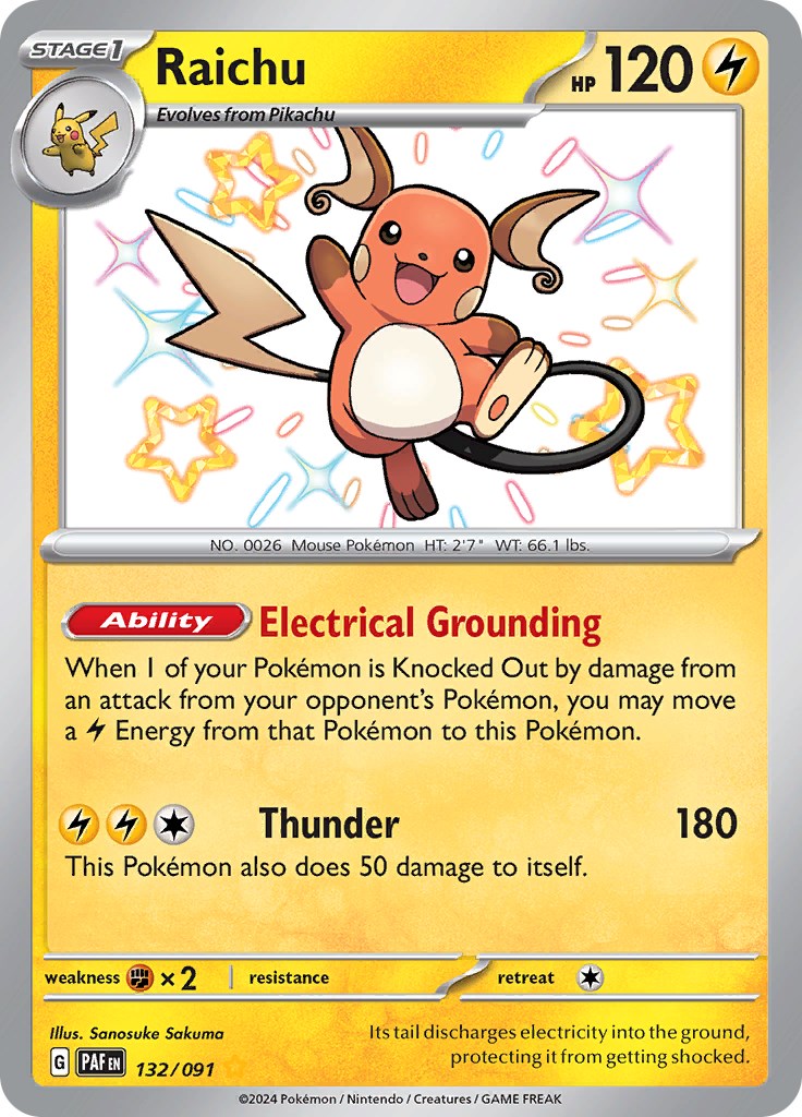 Raichu (132/091) [Scarlet & Violet: Paldean Fates] | Infinity Cards & Collectibles
