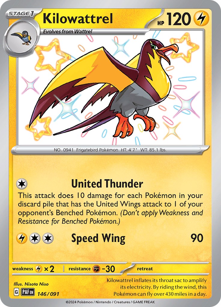Kilowattrel (146/091) [Scarlet & Violet: Paldean Fates] | Infinity Cards & Collectibles